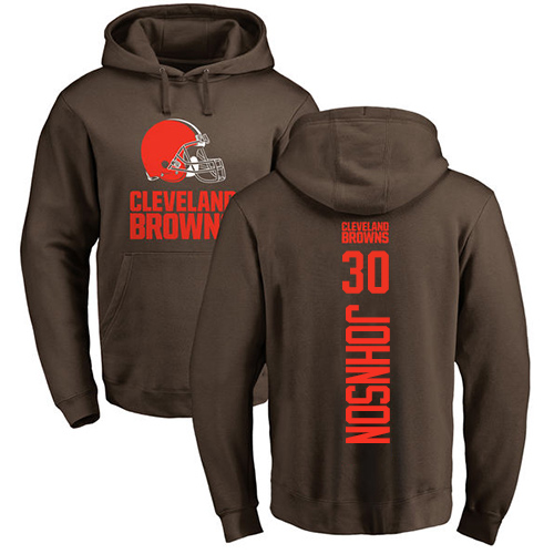 Men Cleveland Browns D Ernest Johnson Brown Jersey #30 NFL Football Backer Pullover Hoodie Sweatshirt->cleveland browns->NFL Jersey